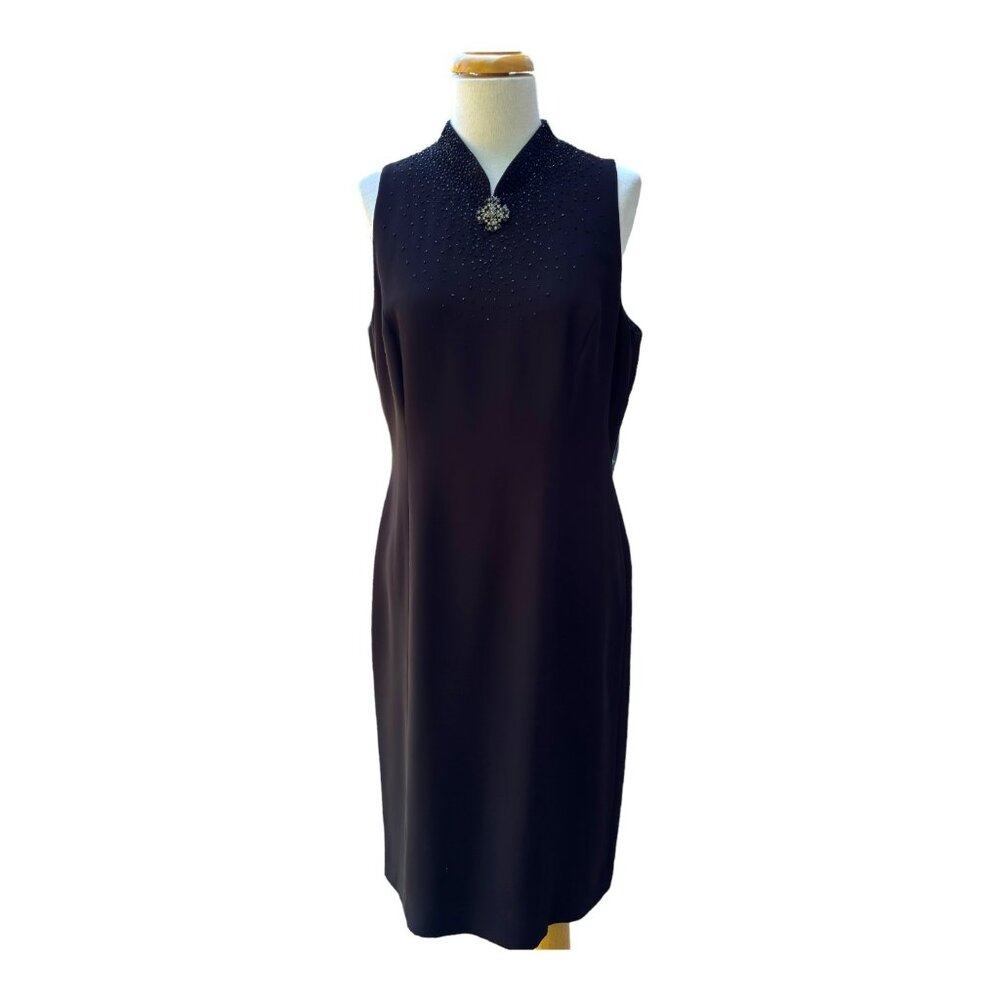 Donna Morgan Petites Beaded Cocktail/Evening Dress Black Size 12 - Picture 13 of 13